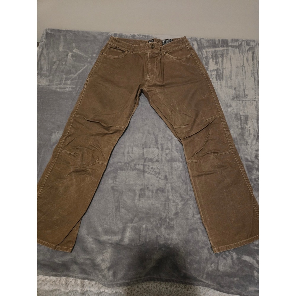 Kuhl Rydr Mens 38x32 Brown Vintage Patina Dye Articulated Workwear Pants